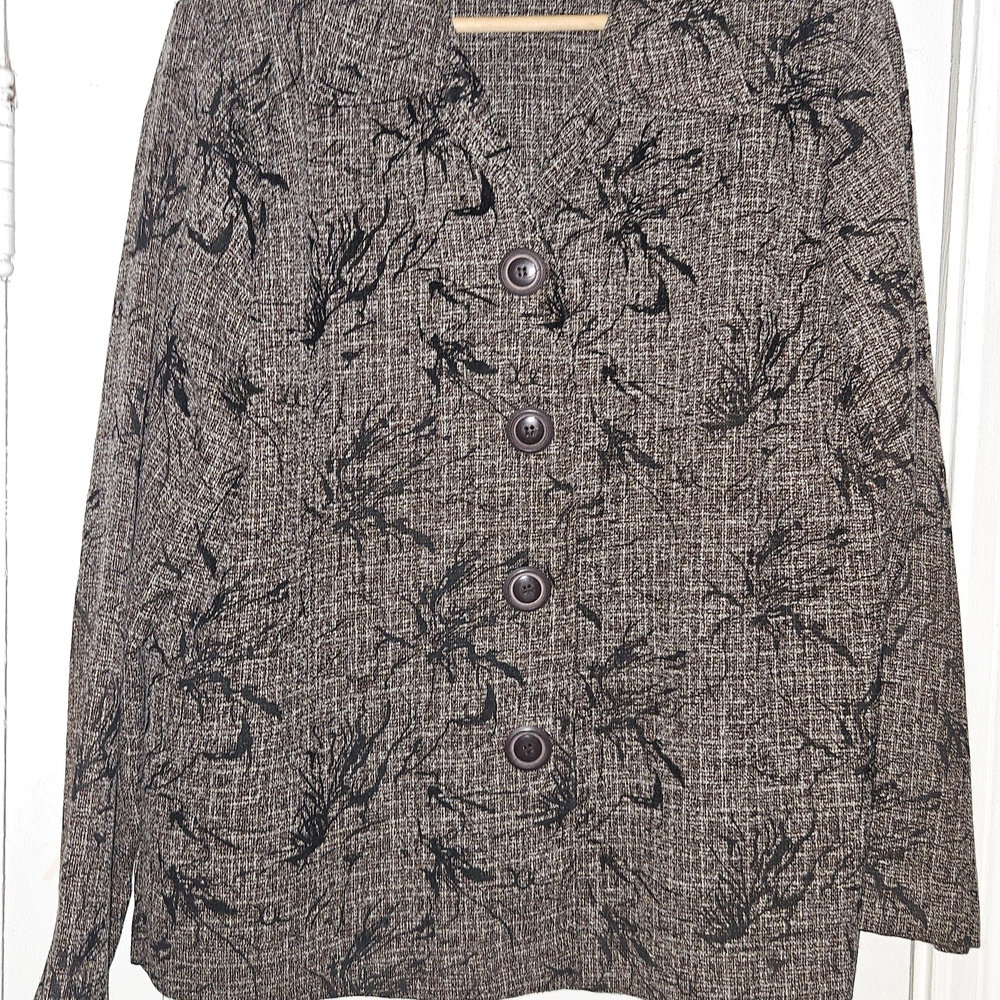 Anna Black and Brown Patterned Blazer